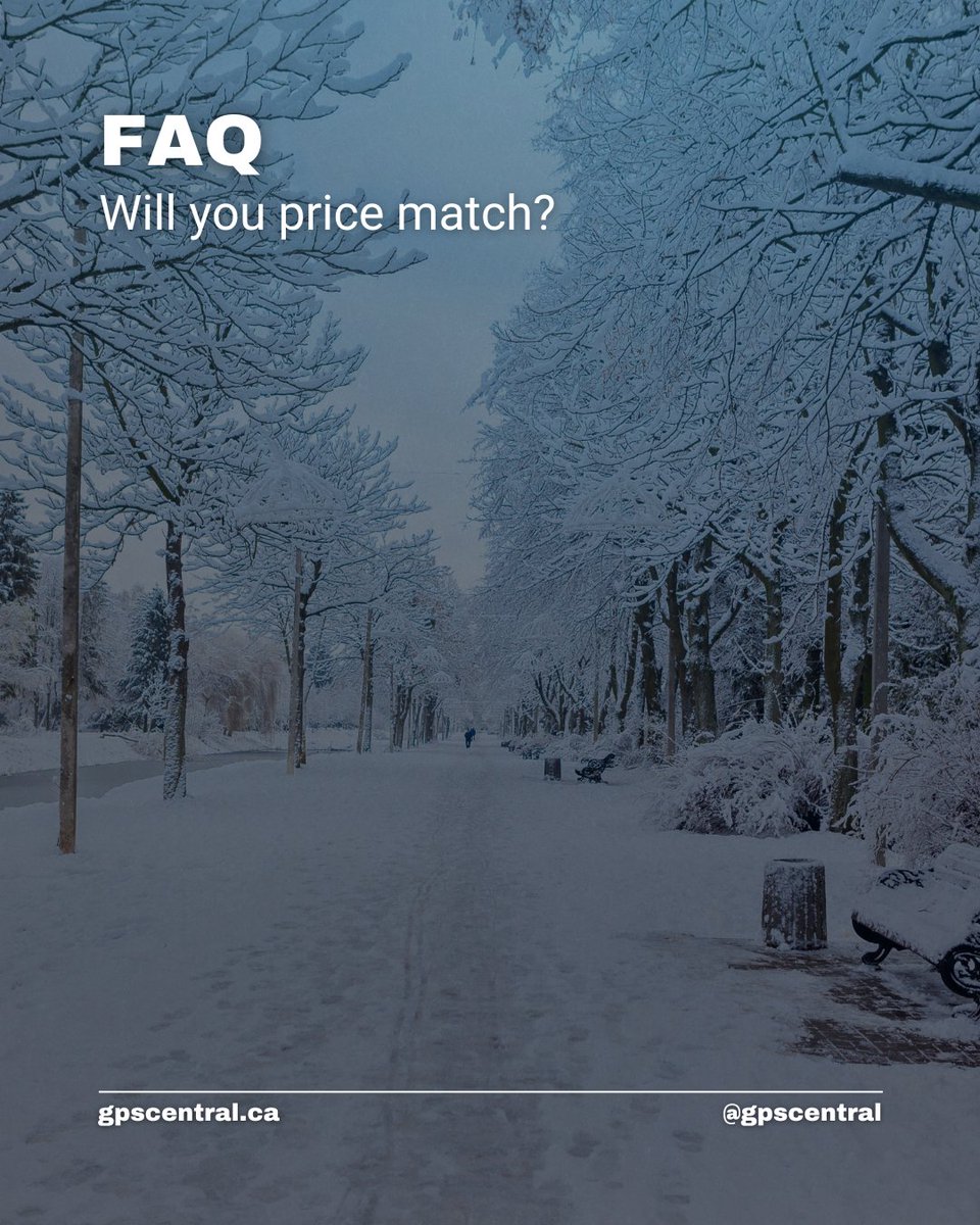 Yes - we will attempt to match genuine prices for identical items currently advertised on the internet by Authorized Canadian dealers for in stock items.

Questions? Comment down below! 

Find out more details:
hubs.la/Q02-pKDZ0

#GPSCentral #PriceMatch