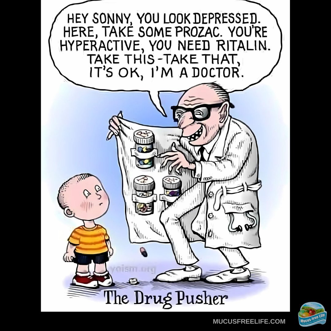 profspira's tweet image. This is what we’re up against, folks. Drugs are handed out like candy 🍬 for every minor issue. The Mucusless Diet offers a natural way to heal 🌿. Question the madness and reclaim your health! 💪🏾

#MucusFreeLife #DrugFreeHealing #MucuslessDiet