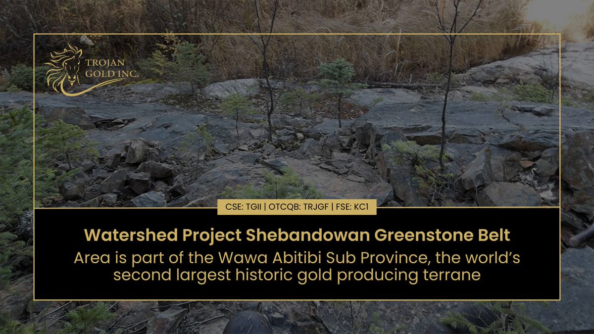 TrojanGoldInc's tweet photo. Watershed Property 📍Located in the Shebandowan Greenstone Belt, part of the Wawa Abitibi Sub Province, the world’s second largest historic gold producing terrane

Read more about the property ▶️ https://t.co/ZWFumTUkAH

🇨🇦 $TGII
🇺🇸 $TRJGF
#CSEstocks #OTCmarkets #goldmining https://t.co/mmkanhXvDQ