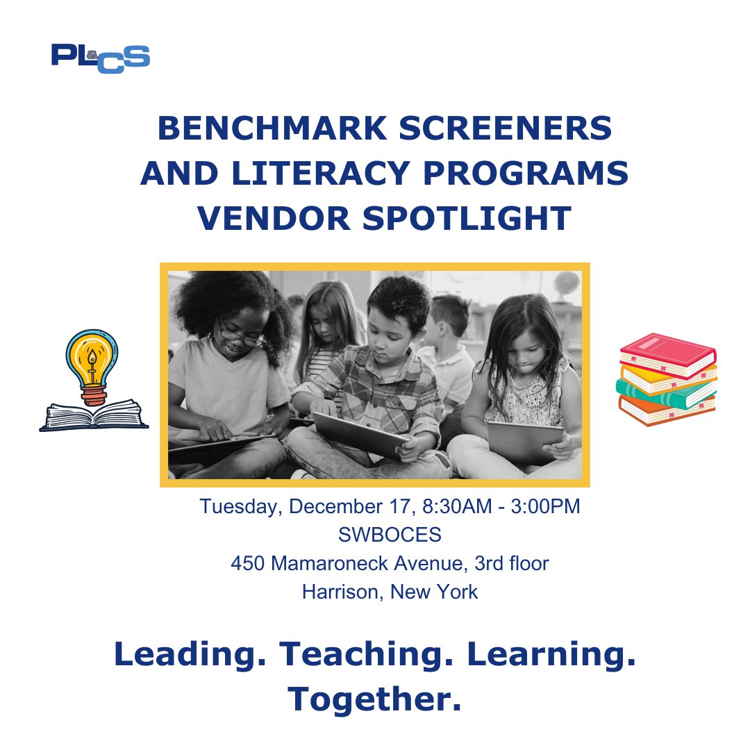 Join us Dec. 17 for Vendor Spotlight Day with LHRIC &amp; SWBOCES PLCS! Explore top benchmark assessments &amp; early literacy programs like Star, iReady, MAP, Lalilo &amp; mCLASS Dibels.
✅ Insights
✅ Networking
✅ Student success
#swbocesplcs
Register here: ow.ly/8xKN50UqFHu