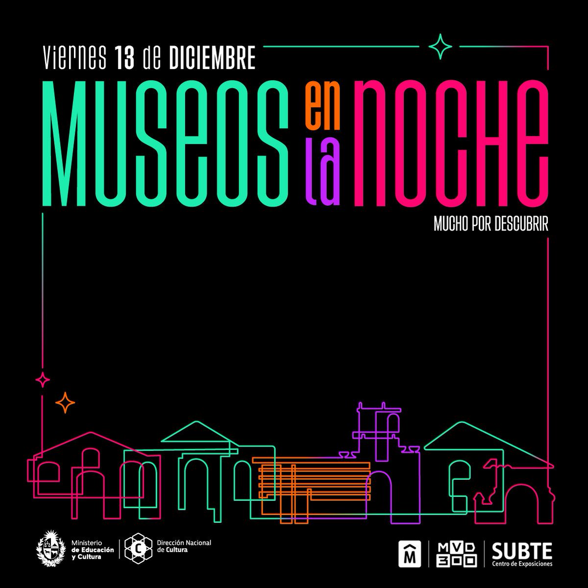 🌙 MUSEOS EN LA NOCHE EN EL SUBTE

Exposiciones:
🔹️«Cuando no existan los jardines», Silvina Cortés
🔹️«Electrocardiograma Escultórico», Ricardo Lanzarini
🔹️Premio Paul Cézanne🇫🇷🇺🇾
Marcos Banina; Silvina Cortés; Carolina Fontana; Natalia Nuñez; Carmela Piñón; Guillermo Stoll