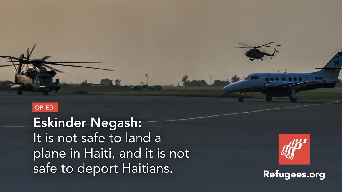 It’s not safe to land planes in #Haiti—or to deport Haitians there.

Despite the FAA ban after gang gunfire in Port-au-Prince, deportation flights continue, leaving passengers in deep insecurity.

Read the op-ed by <a href="/ENegash_USCRI/">Eskinder Negash, USCRI</a>: bit.ly/3BBfs1h