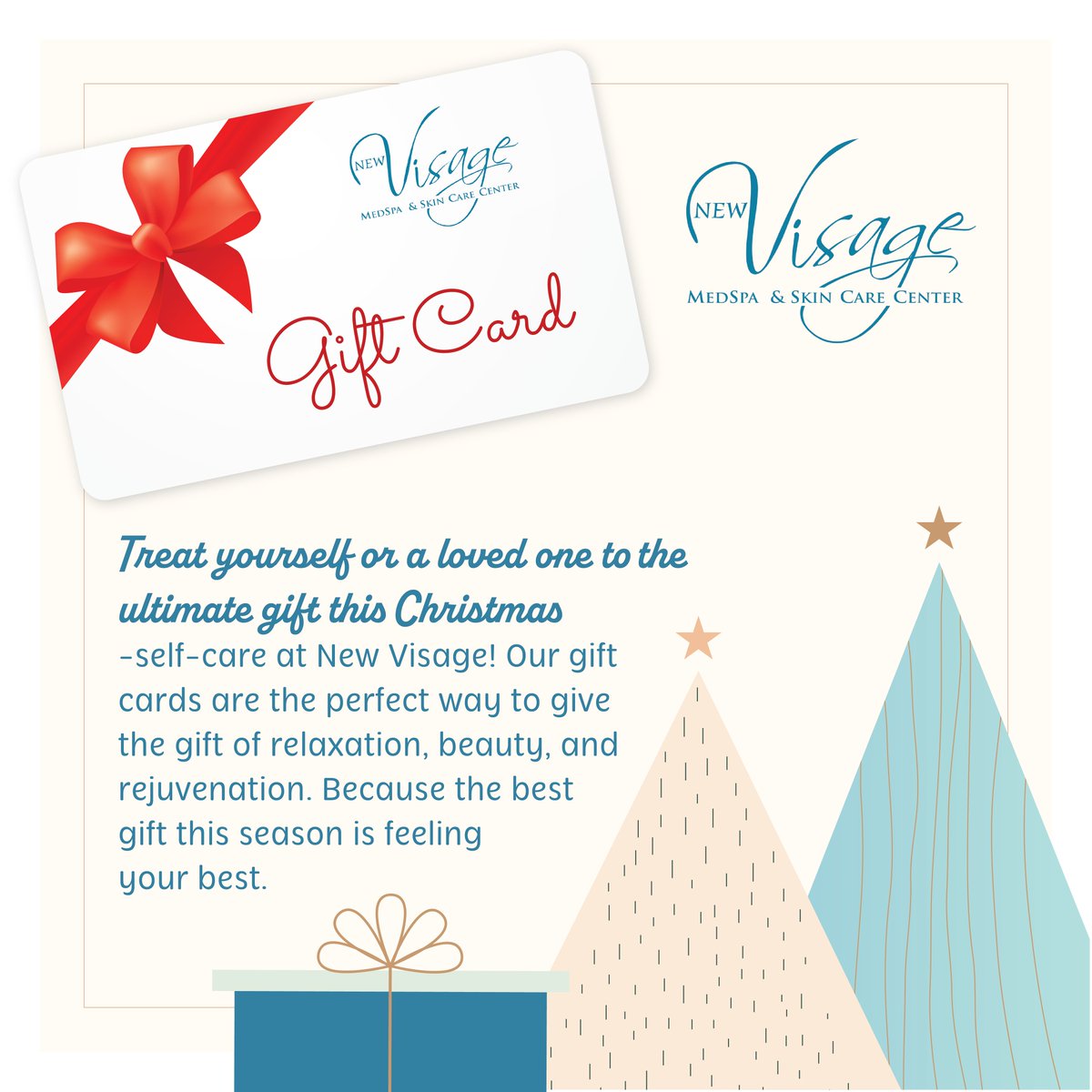 NewVisage's tweet photo. 🎄 Holiday shopping made easy! Spoil someone special with a gift card from New Visage. ✨ https://t.co/DvMLsjotsx