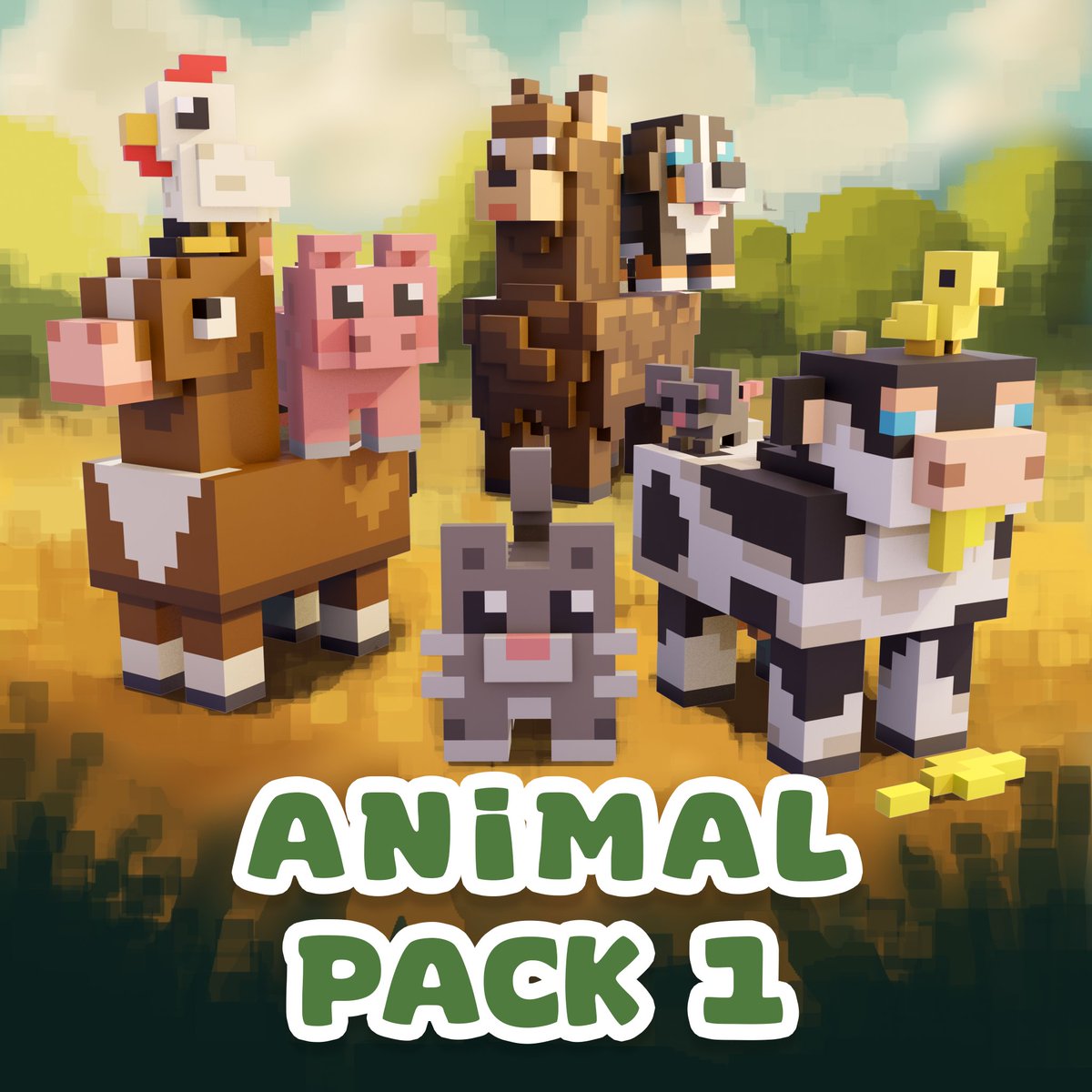 ColorACube's tweet photo. 🐾🎨 Animal Pack #1 is one of the packs available for free! 🎨🐾

Get creative with these voxel models ready to paint:
🐱 Kitten
🐶 Puppy
🐷 Pig
🐔 Chicken
🐮 Cow
🦙 Llama
🐴 Horse
🐭 Mouse

Let the painting begin! 🖌️✨

#VoxelArt #AnimalPack #gaming #MetaQuest https://t.co/zIccFhEaf4