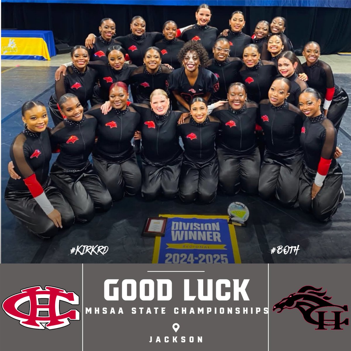 GOOD LUCK to <a href="/CHHS_dance/">Center Hill HS Dance</a> as they travel to Jackson to compete in the MHSAA State Championships!!!
#KirkRd # BOTH