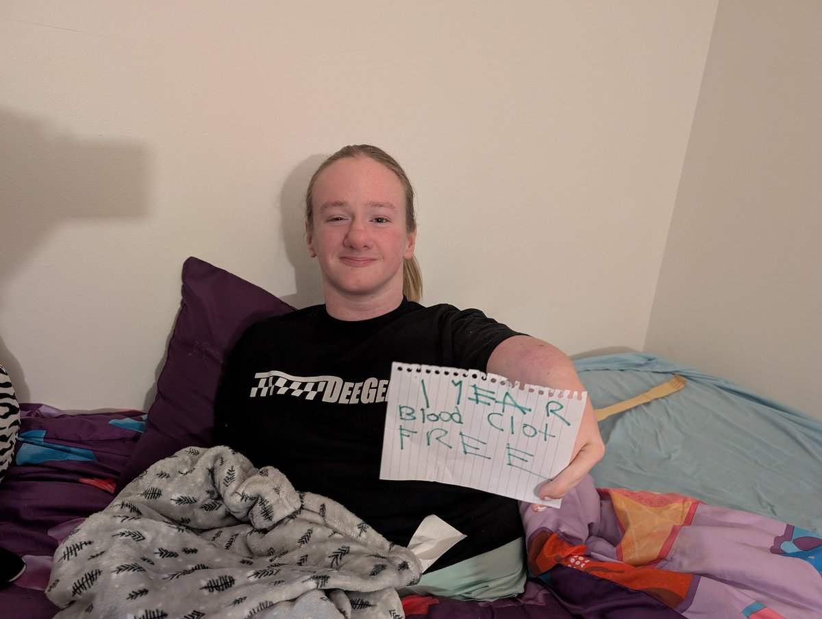 bresprenger's tweet photo. Celebrating 1 year blood clot free this week. So grateful Tuesday's ultrasound was clear and even more thankful for the pediatric hematology team at Rainbows 🌈! @UHRainbowBabies https://t.co/sxuEFXtc4b
