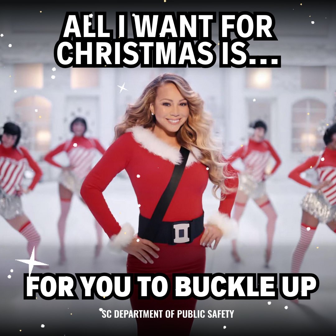 theSCDPS's tweet photo. All we want for Christmas is for you and your family to get to your destination safely.
Remember, seatbelts save lives, on long and short trips alike. Whether you are heading to the store or visiting family far away, make sure you buckle up. Every trip. Every time.
#BuckleUpSC https://t.co/eYFJOKUSTx
