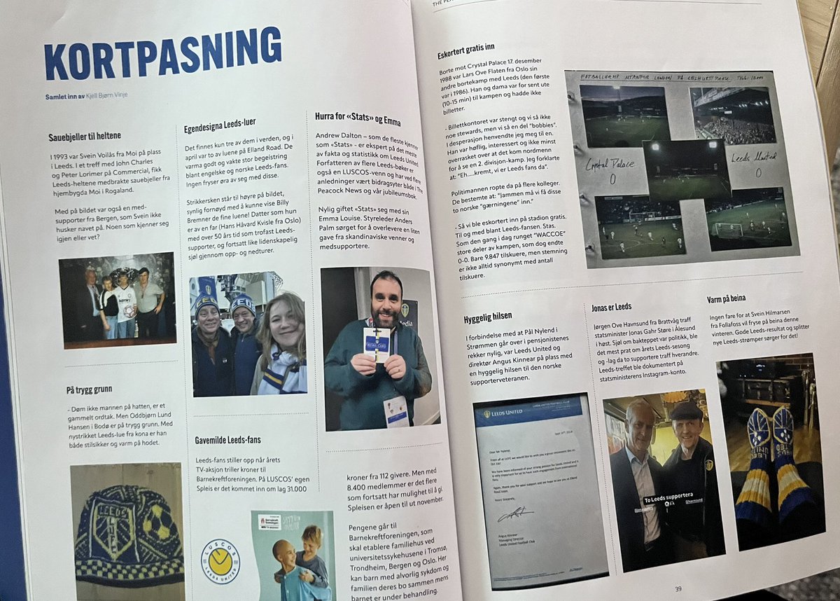 The Peacock News lager ikke seg selv!
«Kortpasning» er leserenes sider. Her er det stort og smått, hardt og bløtt, nært og fjernt om supporterlivet i Norge.
Nye sider skal nå fylles opp. Send inn ditt bidrag til kjelvi@leedsunited.no. 
Frist er 23. desember, men gjør det nå!