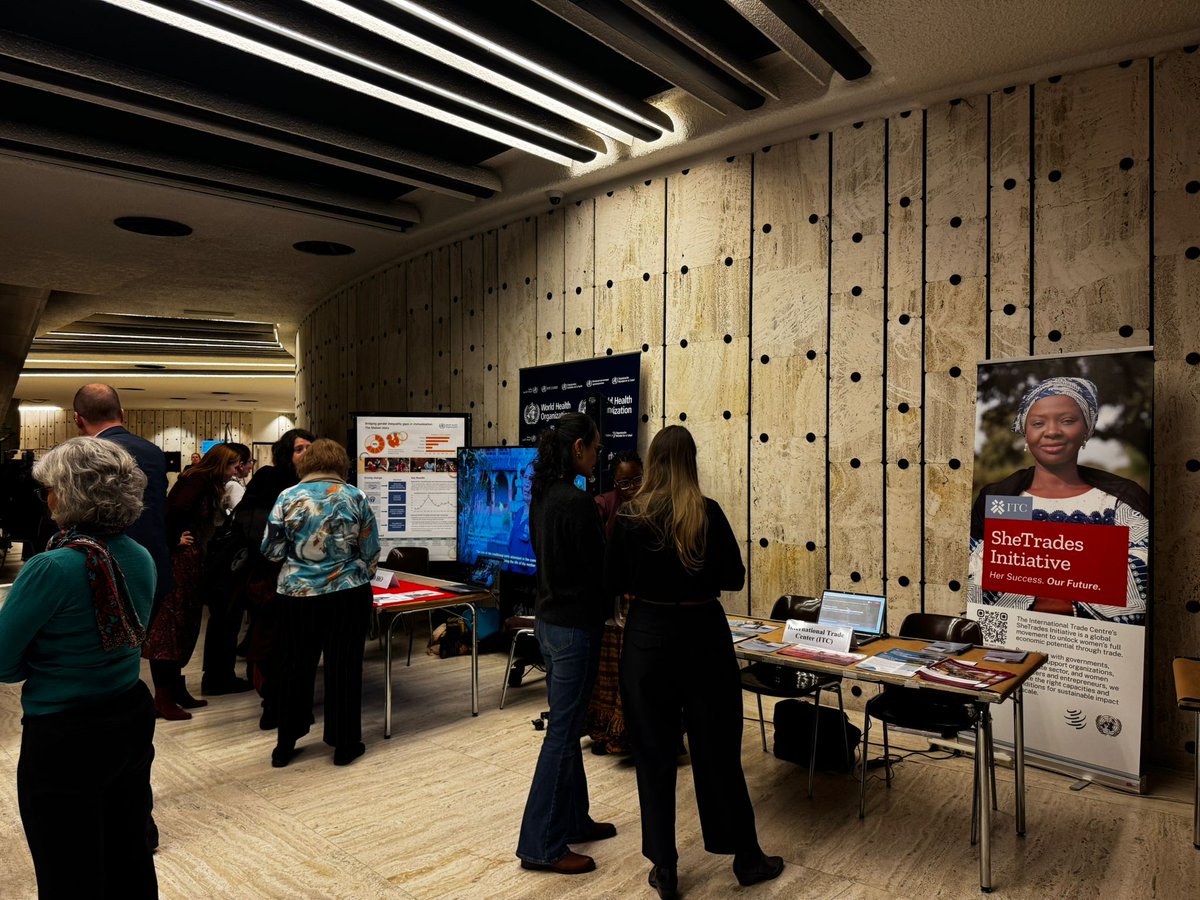 ITC_SheTrades's tweet photo. #ThisWeekatITC, the #SheTrades Initiative is exhibiting at the World Bank Geneva Impact Series event at the UN Palais des Nations!
The event is a marketplace of ideas where partners discuss and share proven solutions to accelerate #GenderEquality in developing countries.
To learn more about our work, visit us at https://t.co/EORcue5Nuy
@ITCnews | @wto | @WorldBank | @UNFPA | @UN_Women |