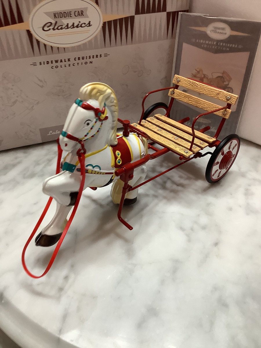bmktreasures.etsy.com/listing/166838…. Vintage Hallmark - Kiddie Car Classics ~ Sidewalk Cruisers Collection -Die Cast Metal Replica of  1940s Mobo Sulky Horse and Cart. #hallmark #mobo #horse #kiddie #cars #etsyvintage #etsyvintageshop