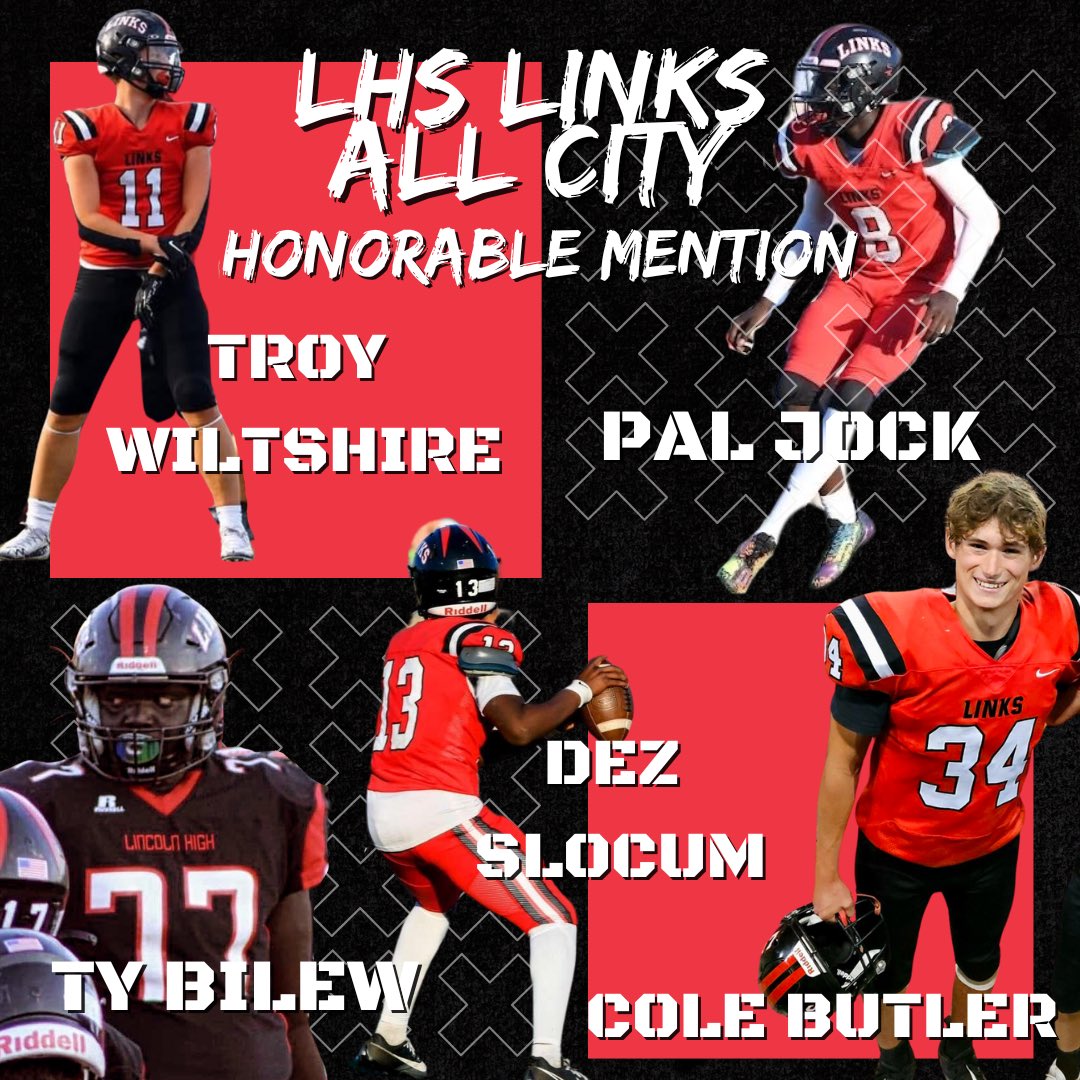 CoachBeckmannLH's tweet photo. @LHSLinkFootball @LHSLinks @LinksAthletics Congrats to our 2 All City Football Selections Solomon White and Gabriel Balderas! And our Honorable Mention Selections Troy Wiltshire @QB11DEZ @tythe1st_ Cole Butler &amp; Pal Jock ⛓️🏈💪🏻 https://t.co/dHSkePEMco
