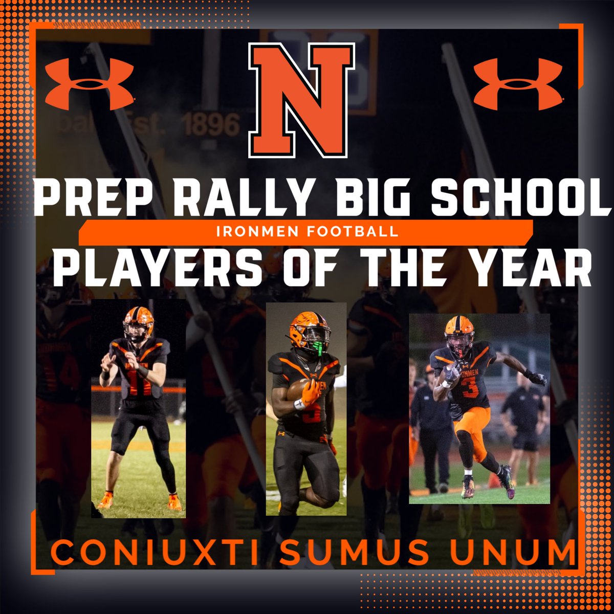 IronFootball's tweet photo. Congratulations to Calen Taylor, Mar'Quan Gary, &amp; Kyle Beaty! 2024 25 Prep Rally Big School Players of the Year! We are so very proud of all of you! All Time Ironmen Greats!!! https://t.co/7bjgb1HGAF