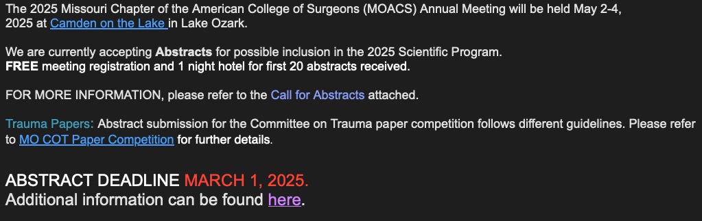 MOACS (@missouriacs) on Twitter photo General submission guidelines:
moacs.org/cot-abstract-s…
Learn more about COT submission:
moacs.org/abstract-submi… General submission guidelines:
moacs.org/cot-abstract-s…
Learn more about COT submission:
moacs.org/abstract-submi…