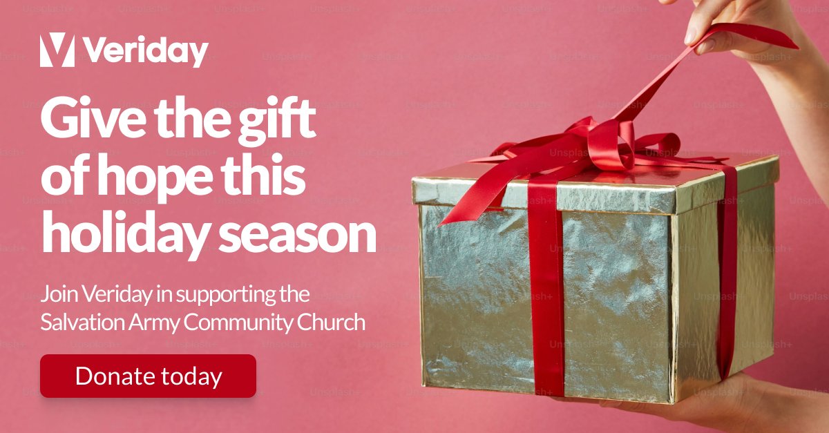 Join Veriday’s 2024 Giving Campaign to #support families in need through the Salvation Army Mississauga Community Church. Every contribution brings #hope, #joy, and warmth to those who need it most. Donate today and help spread the spirit of #giving: zurl.co/GZbv