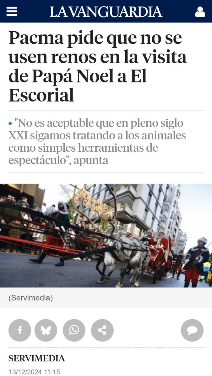PartidoPACMA's tweet photo. 🦌¡No al maltrato de renos en la visita de Papá Noel a El Escorial!

📄Hemos vuelto a denunciar el uso de renos previsto para la visita de Papá Noel en El Escorial este fin de semana. El @aytoescorial debe dejar de fomentar el maltrato animal.

¡Los animales no son espectáculo! https://t.co/hQZ9z7n7sZ