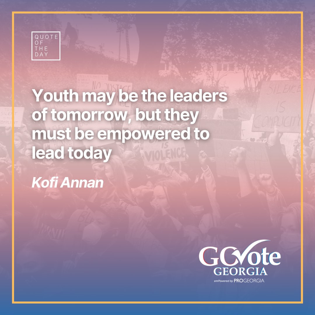 It's important to give young people the tools &amp; opportunities they need to take on leadership roles in the present. The youth should be actively engaged &amp; supported in developing their leadership potential now, so that they can make a difference today &amp; be prepared for tomorrow.