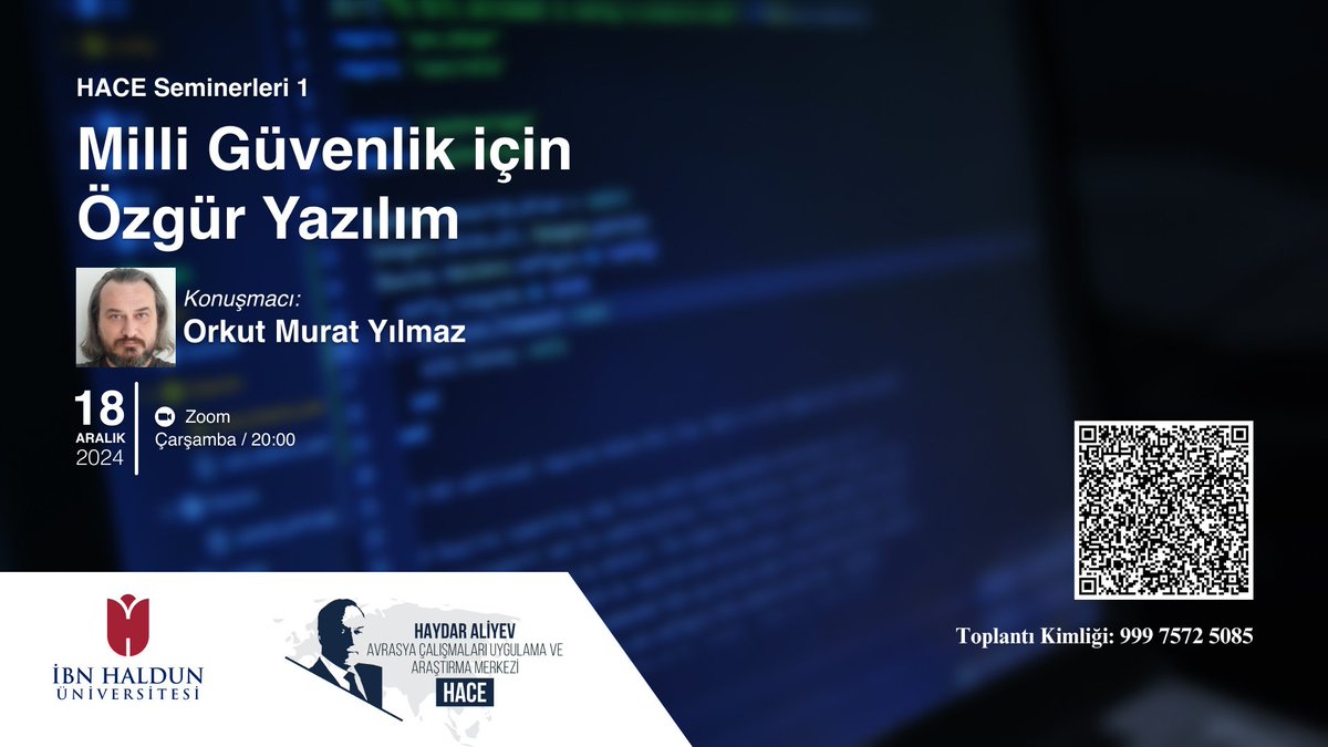 Milli güvenlik stratejilerinde teknoloji ve yazılımın rolü gün geçtikçe daha kritik hale geliyor. Bu bağlamda, özgür ve açık kaynak yazılımların milli güvenlik alanında sunduğu çözümlerin ve yeniliklerin konuşulacağı etkinliğimize ilgi duyan herkesi bekleriz.