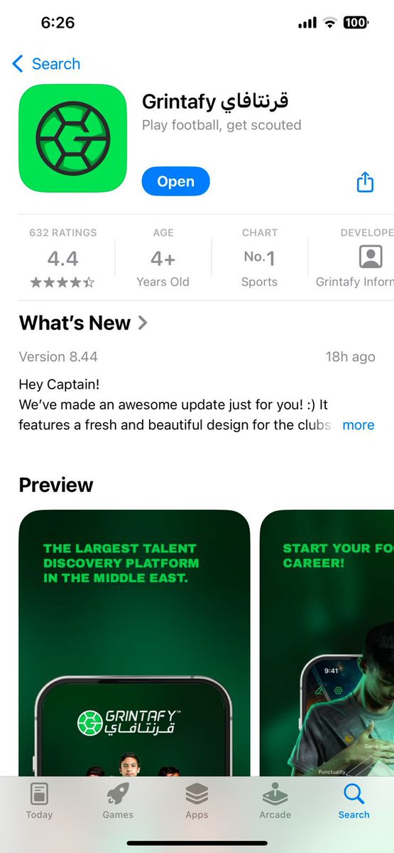 🏆 Grintafy Takes the Top Spot 🏆

We’ve just scored the ultimate goal—Grintafy is now the #1 app on the App Store🤩🔥🔝

Just like a thrilling match, our journey has been filled with hard work, determination, and teamwork. This victory reflects the passion of our amazing team