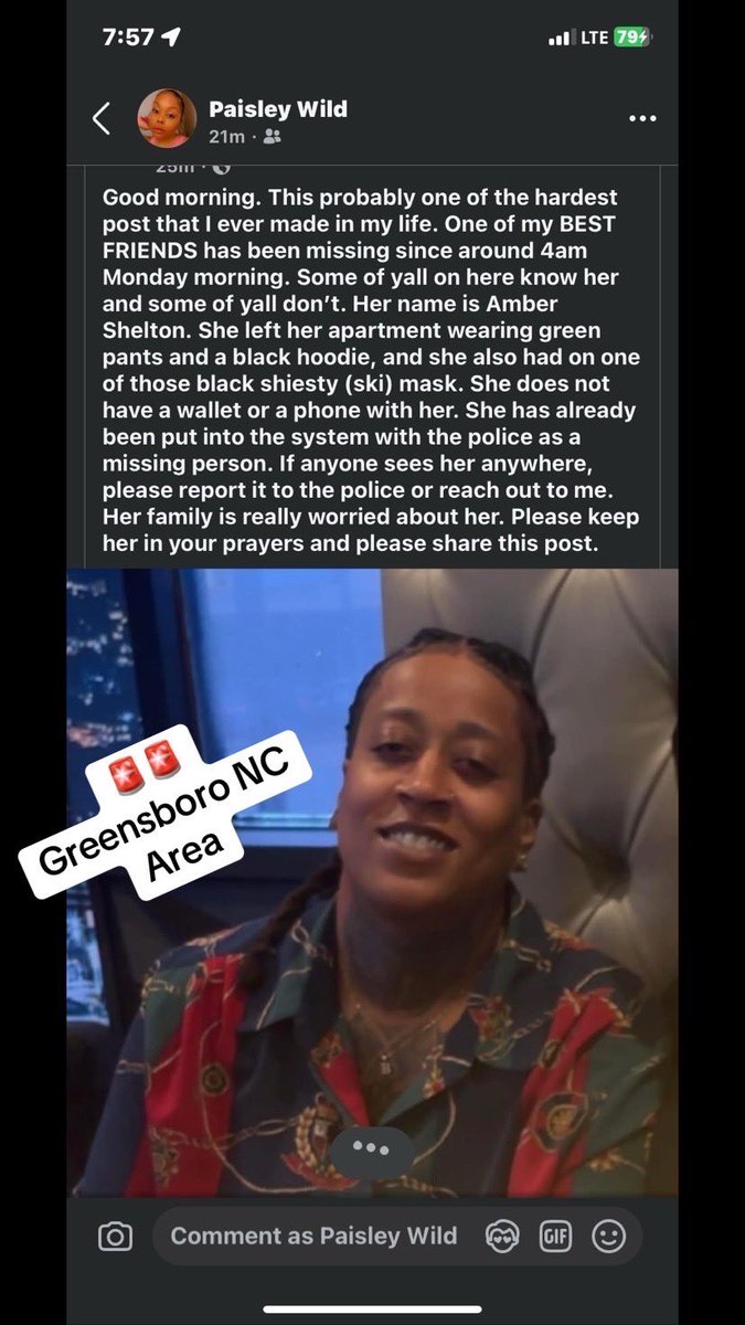 okayitz_Fendi's tweet photo. @bamxci is missing!!
Please share 🚨🚨

#missingperson #NCIC #greensboro #NorthCarolina #missing https://t.co/p2kyeg9Fm2