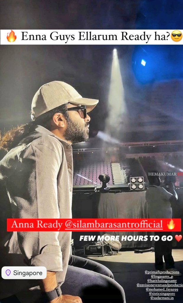 KarthickRockka1's tweet photo. Where is a party to Singapore Ready ahhh Thalaivan STR Vibe 1 days to go 🔥🔥🔥🔥🖤🔥😍

Oru Thalaivan STR ❤️ 
@SilambarasanTR_ na ❤️ 

#SilambarasanTR #Atman #STR48 #yuvanLiveInconcept
#YuvanShankarRaja #yuvanLiveInconceptSingapore https://t.co/CivQNTrjFm