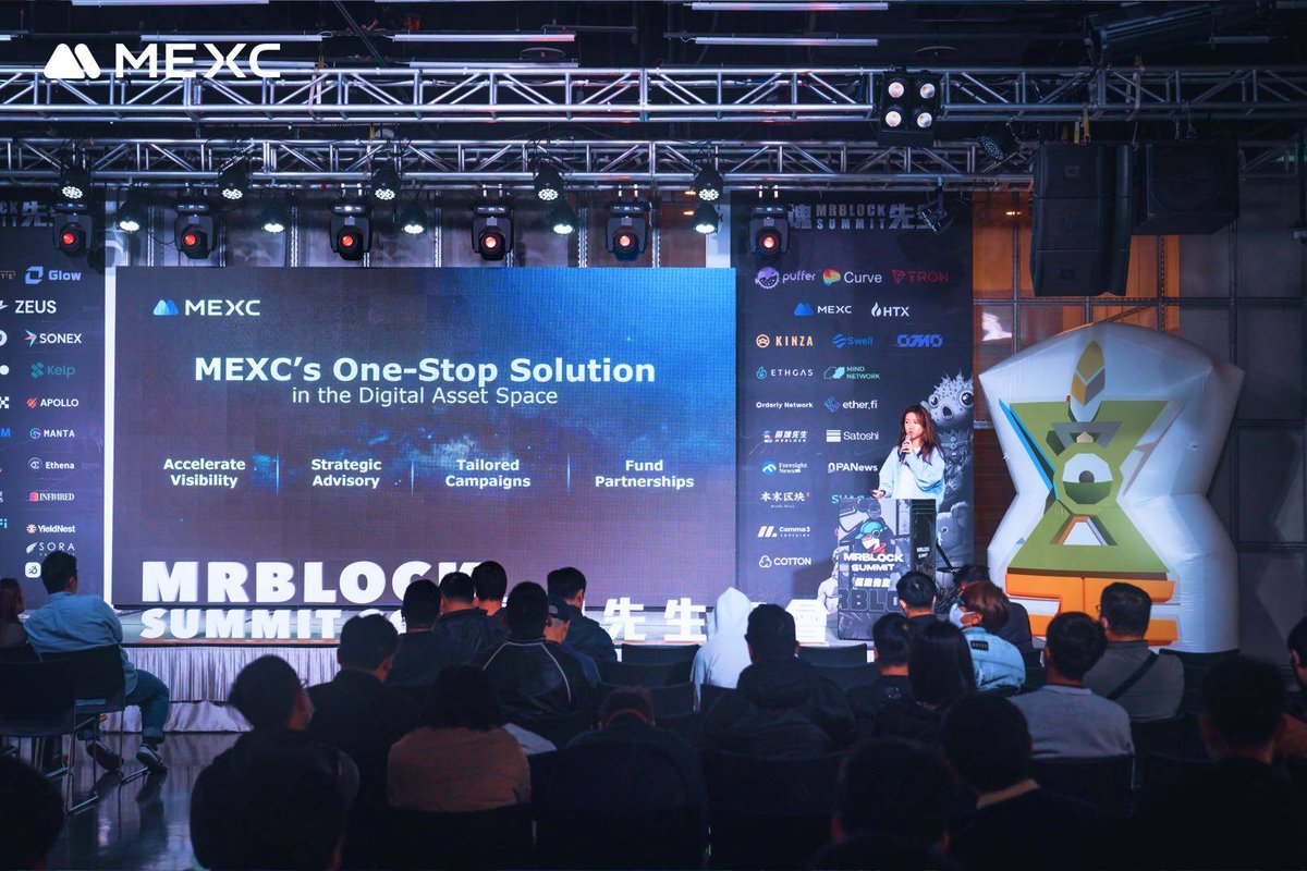 MEXCespanol's tweet photo. 📢 ¡MEXC brilla como patrocinador oro en la Taipei Blockchain Week y el Mr. Block Summit!
🚀 MEXC dio inicio con estilo a la #TaipeiBlockchainWeek y al #MrBlockSummit, destacándose como patrocinador oro. El evento tuvo una excelente asistencia, con los participantes cautivados por la presencia y energía de #MEXC.
🔥 Esto es solo el comienzo: mantente atento a más emocionantes actualizaciones y sorpresas durante los próximos dos días mientras seguimos celebrando la innovación y colaboración en #Web3.