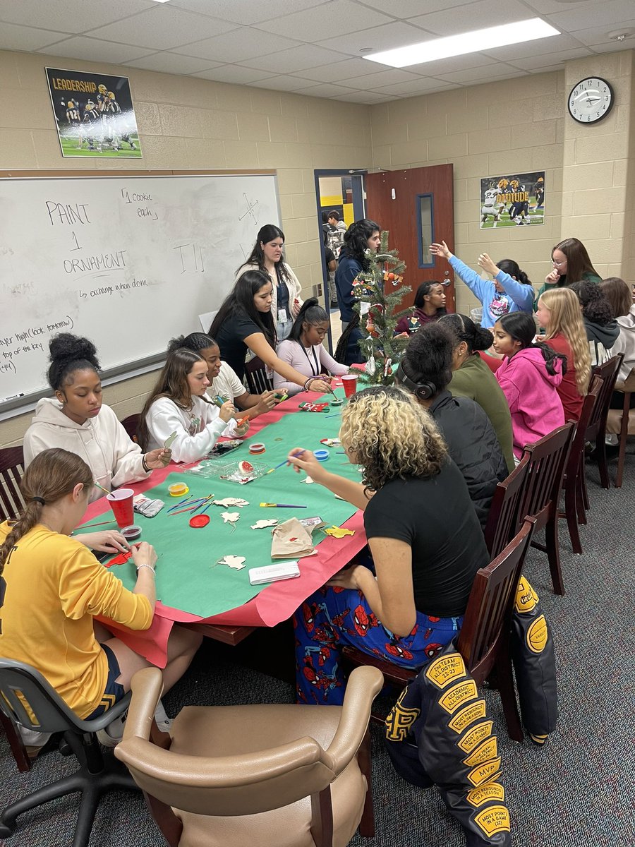CyRanchGBB's tweet photo. The ornament painting exchange was a hit as we had our team bonding and we did our part to contribute to the district wide Bear drive. @CFISDAthletics @CyRanchBoosters https://t.co/ImkH0bGXqL