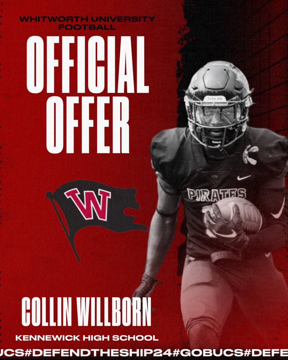 Collin.W (@collin_willborn) on Twitter photo After great conversations with <a href="/coachsandberg/">Rod Sandberg</a> and <a href="/Coach__Shaw/">Mac Shaw</a> I am excited to announce I have received an offer from Whitworth University! 🏴☠️
<a href="/AffholterRandy/">Randy Affholter</a> <a href="/Kennewick_Lions/">Kennewick Athletics</a> After great conversations with <a href="/coachsandberg/">Rod Sandberg</a> and <a href="/Coach__Shaw/">Mac Shaw</a> I am excited to announce I have received an offer from Whitworth University! 🏴☠️
<a href="/AffholterRandy/">Randy Affholter</a> <a href="/Kennewick_Lions/">Kennewick Athletics</a>