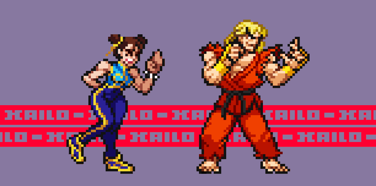 Chun Li and Ken spritessss

#Pixelart #ドット絵 #StreetFighter #ChunLi #Ken