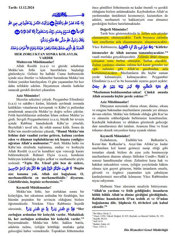 arslanayavuz's tweet photo. Diyanet'in bugün Cuma Namazı'nda okunması için dağıttığı hutbe'de Esad'a mesaj göndermişler.

Ancak siz bunu @RTErdogan için de uyarlayabilirsiniz.   "Zulümle abad olmaya çalışanın ahiri berbat olur" ...  

Diyanet İşleri başkanı 'bir Audiyi çok gördünüz' diye şikayet ederken altındaki koltuk da gidebilir.