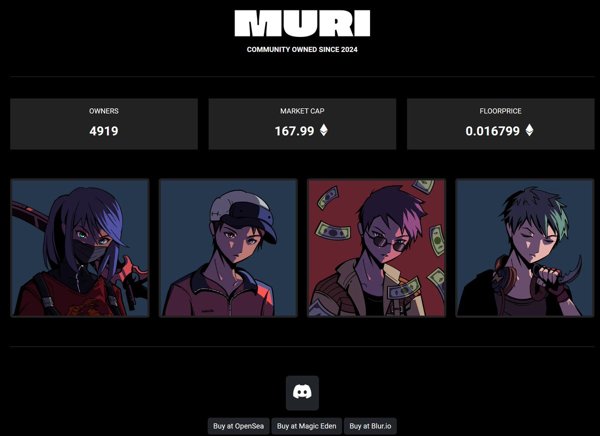 Did you check out our new website yet?
Every refresh shows you a new set of random Muri. The art is still ❤️‍🔥as hell!

muri.live