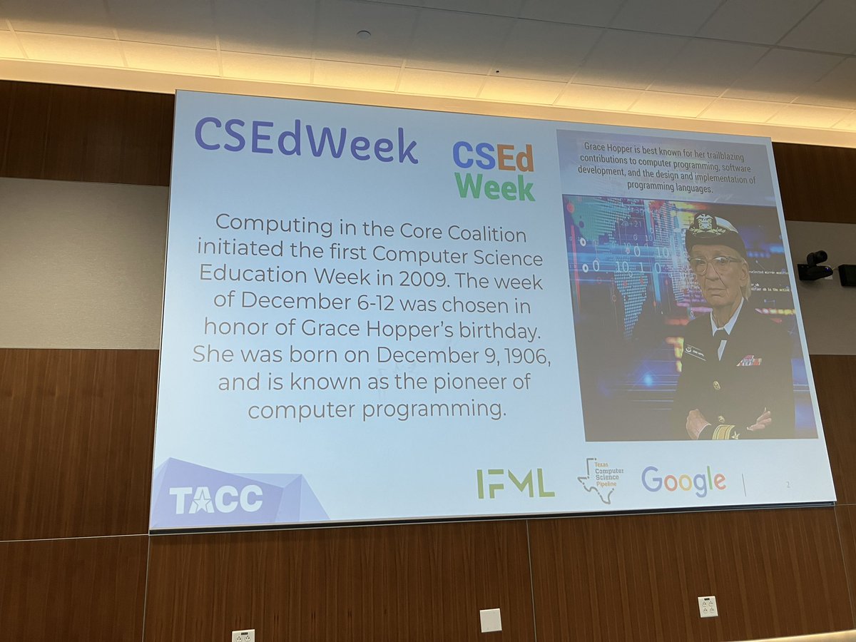 javierfaguilar's tweet photo. Happy to see my @weteachcs @csteachersorg @UTAustin @GoogleForEdu friends at @tacc #CSforYall #csedweek
#HourOfCode @dfwcsta @efwmaschool
#networking #learning #teamwork #equity #diversity #confidence #CSforGood #creativity #CSforALL #EveryCanCode #ForTheLoveOfCoding #fun https://t.co/YpRzotBaon