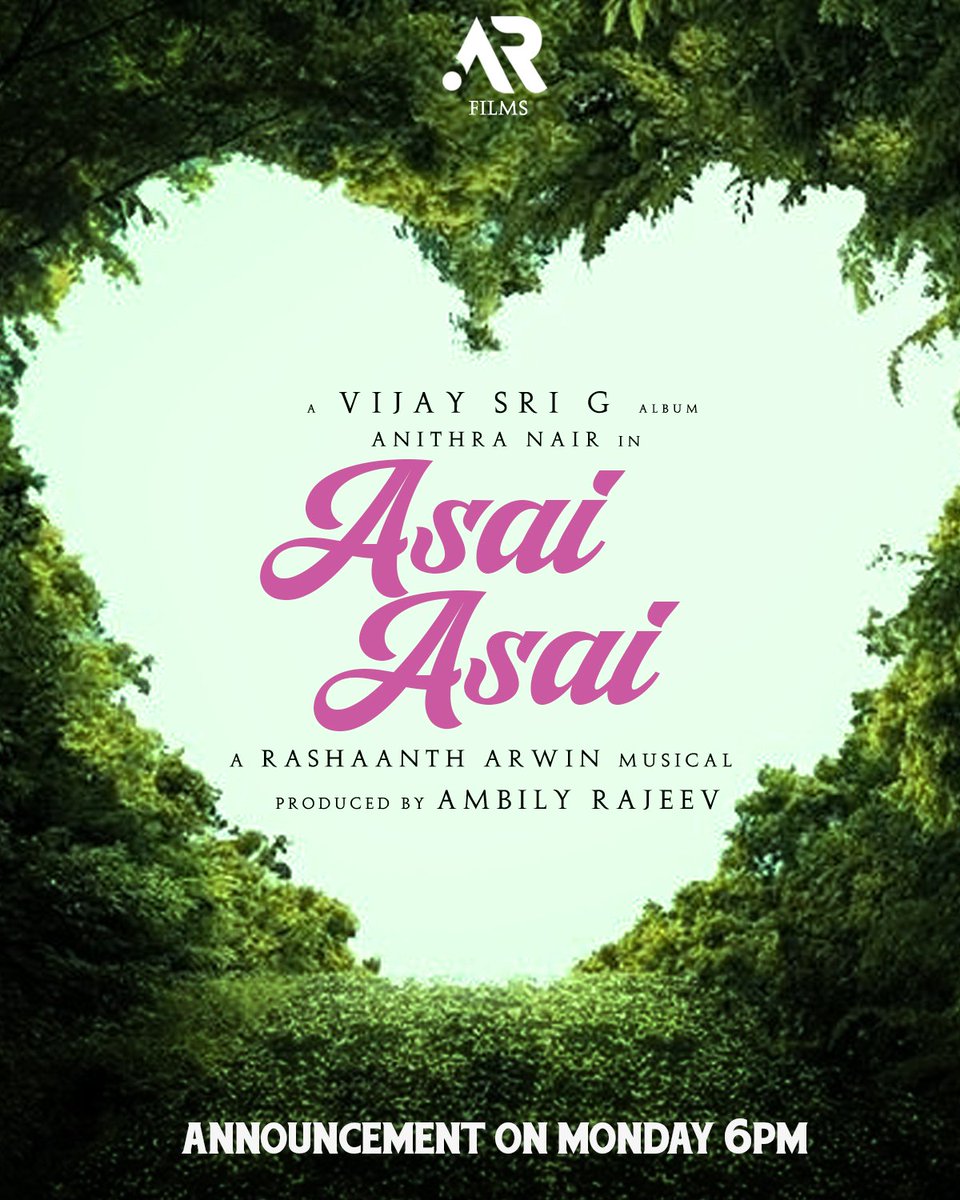 Anithra Nair (@catchanithra) on Twitter photo #AasaiAasai Music album
Starring #AnithraNair
Dop Prahat Munusamy
Editor Lokeshwaran.
A Love Tale from Director of ‘Haraa’
#Vijay Sri G’ s Lyrical
@itz_rashaantharwin Musical
@sruthysasidharanofficial Vocals
PRO <a href="/onlynikil/">Nikil Murukan</a>
#AmbilyRajeev
Vijay sri G & Team #AasaiAasai Music album
Starring #AnithraNair
Dop Prahat Munusamy
Editor Lokeshwaran.
A Love Tale from Director of ‘Haraa’
#Vijay Sri G’ s Lyrical
@itz_rashaantharwin Musical
@sruthysasidharanofficial Vocals
PRO <a href="/onlynikil/">Nikil Murukan</a>
#AmbilyRajeev
Vijay sri G & Team