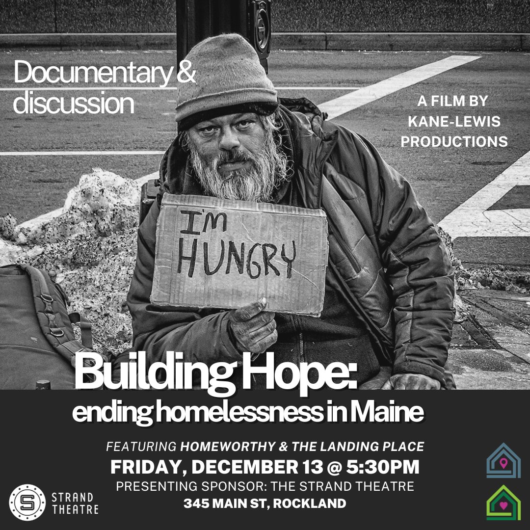homeworthymaine's tweet photo. TONIGHT! Join us at the @RocklandStrand at 5:30 for BUILDING HOPE. Free admission! There will be a panel discussion following the film with our Executive Director Molly Feeney, TLP Director Joseph Hufnagel, film producer Melody Kane-Lewis, and State Representative Valli Geiger! https://t.co/hkbGHYXHoV