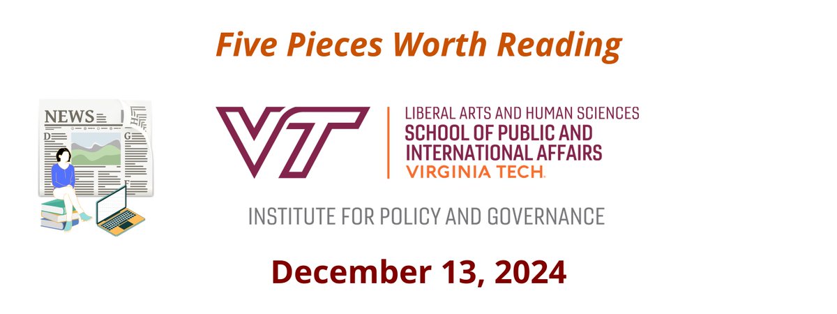 Virginia Tech Institute for Policy and Governance (@vtipg) on Twitter photo Check out Five Pieces! They discuss <a href="/virginia_tech/">Virginia Tech</a> researchers testing AUVs, how Trump will promote oil and natural gas energy, his Justice Department going after DEI policies, Pete Hegseth's Christian nationalist views, and the Syrian government collapse.
conta.cc/3W0Htqn Check out Five Pieces! They discuss <a href="/virginia_tech/">Virginia Tech</a> researchers testing AUVs, how Trump will promote oil and natural gas energy, his Justice Department going after DEI policies, Pete Hegseth's Christian nationalist views, and the Syrian government collapse.
conta.cc/3W0Htqn