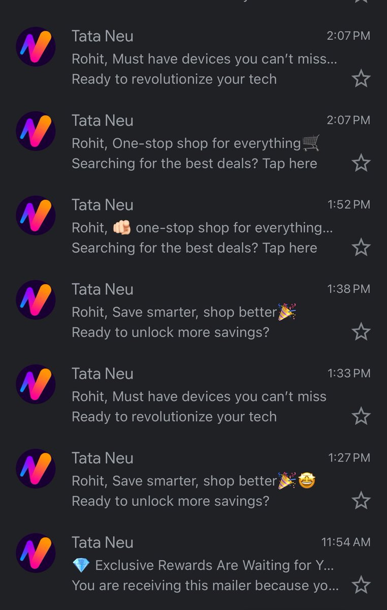 rohit_kishore's tweet photo. @tata_neu I’d have been fired from my job had I done this. What kind of spamming is this? https://t.co/ldkGpJg0af
