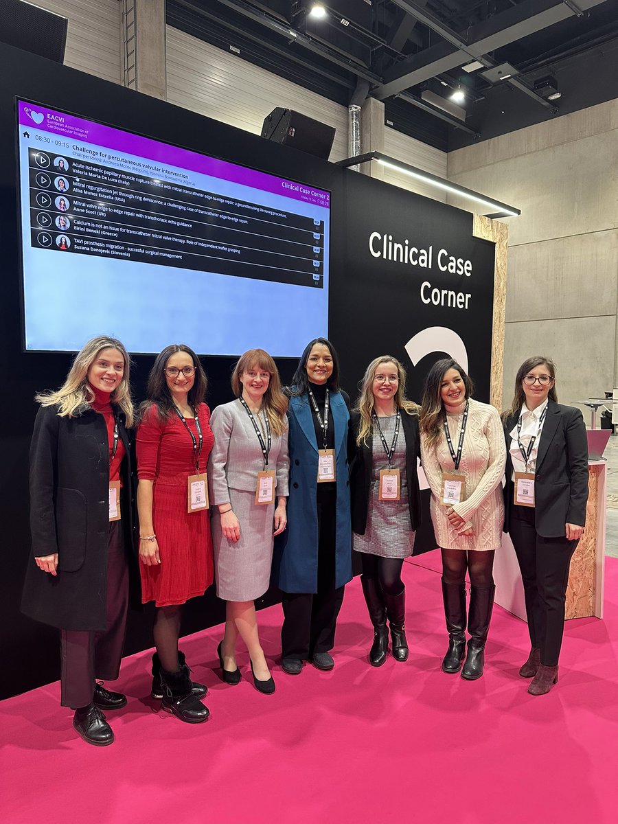 Alba Muñoz Estrella (@albamunozmd) on Twitter photo Excited to have participated in this interactive session of “Challenge for percutaneous valvular intervention” at #EuroEcho2024 with an amazing group of cardiologists.
<a href="/escardio/">European Society of Cardiology</a> <a href="/MotocAndreea/">Andreea Motoc</a> <a href="/YBououdina/">yasmina bououdina</a> <a href="/BenekiEirini/">Eirini Beneki</a> <a href="/suzidanojevic/">SuzyD</a> #EACVI <a href="/HMethodistCV/">Houston Methodist CV</a> Excited to have participated in this interactive session of “Challenge for percutaneous valvular intervention” at #EuroEcho2024 with an amazing group of cardiologists.
<a href="/escardio/">European Society of Cardiology</a> <a href="/MotocAndreea/">Andreea Motoc</a> <a href="/YBououdina/">yasmina bououdina</a> <a href="/BenekiEirini/">Eirini Beneki</a> <a href="/suzidanojevic/">SuzyD</a> #EACVI <a href="/HMethodistCV/">Houston Methodist CV</a>