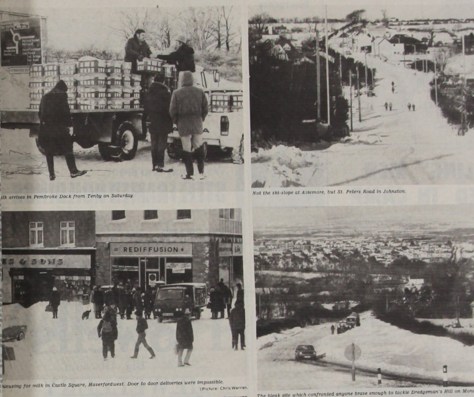 Pembrokeshire Archives / Archifdy Sir Benfro (@pembsarchives) on Twitter photo As can be seen from these photographs from the <a href="/WTelegraph/">Western Telegraph</a>, in January 1982 Pembrokeshire was a #WinterWonderland .
❄️❄️❄️
Fel y gwelir o'r ffotograffau hyn o'r Western Telegraph, roedd Sir Benfro yn rhyfeddod gaeafol ym mis Ionawr 1982.
#ArchiveAdventCalendar #EYAFestive As can be seen from these photographs from the <a href="/WTelegraph/">Western Telegraph</a>, in January 1982 Pembrokeshire was a #WinterWonderland .
❄️❄️❄️
Fel y gwelir o'r ffotograffau hyn o'r Western Telegraph, roedd Sir Benfro yn rhyfeddod gaeafol ym mis Ionawr 1982.
#ArchiveAdventCalendar #EYAFestive