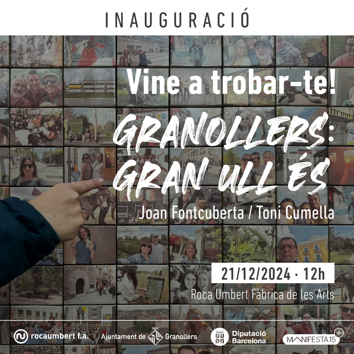 Roca Umbert Fàbrica de les Arts (@rocaumbertfa) on Twitter photo 👁️ GRANOLLERS: GRAN ULL ÉS
Inaugurem el nou mural fotoceràmic de Joan Fontcuberta i Toni Cumella: l’ull de la primera granollerina nascuda el 2024 creat amb 5.000 fotos ciutadanes!
📅 INAUGURACIÓ: 21 de desembre | 12 h | Plaça del Cotó de <a href="/rocaumbertfa/">Roca Umbert Fàbrica de les Arts</a>
Vine a trobar-te! 👁️ GRANOLLERS: GRAN ULL ÉS
Inaugurem el nou mural fotoceràmic de Joan Fontcuberta i Toni Cumella: l’ull de la primera granollerina nascuda el 2024 creat amb 5.000 fotos ciutadanes!
📅 INAUGURACIÓ: 21 de desembre | 12 h | Plaça del Cotó de <a href="/rocaumbertfa/">Roca Umbert Fàbrica de les Arts</a>
Vine a trobar-te!