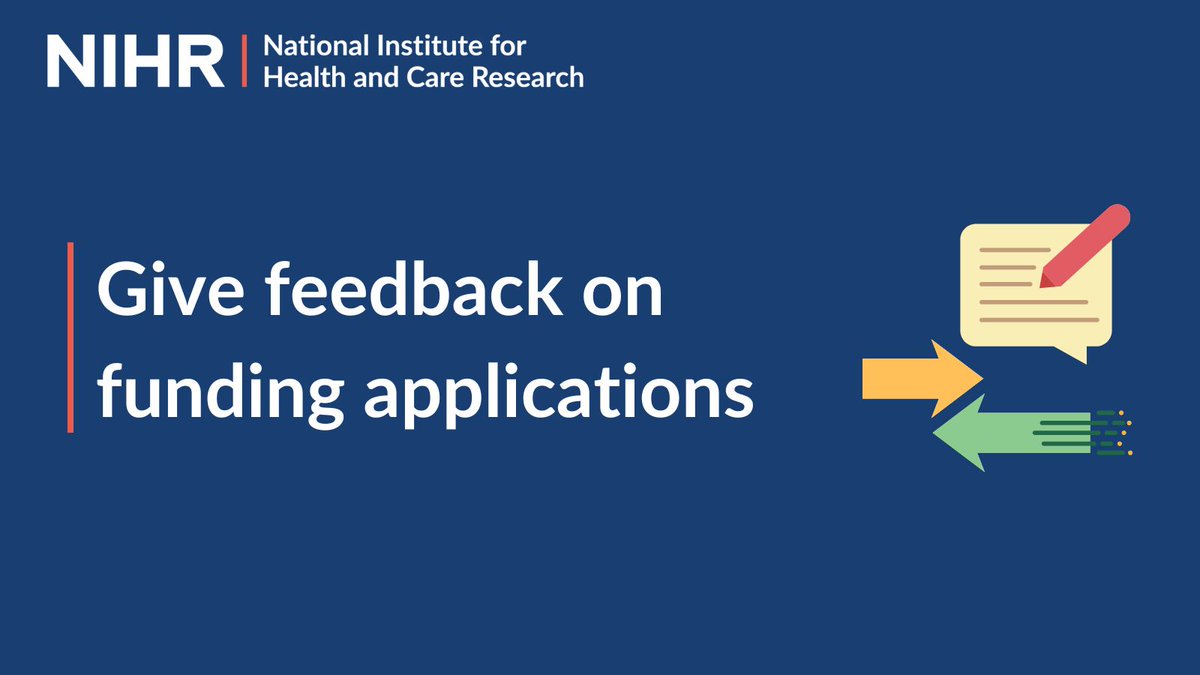 We patients, carers and members of the public to give feedback on health and social care research funding applications!

Be part of something that could shape the future of health research in the UK, give us your thoughts based on your experiences: nihr.ac.uk/patients-carer…