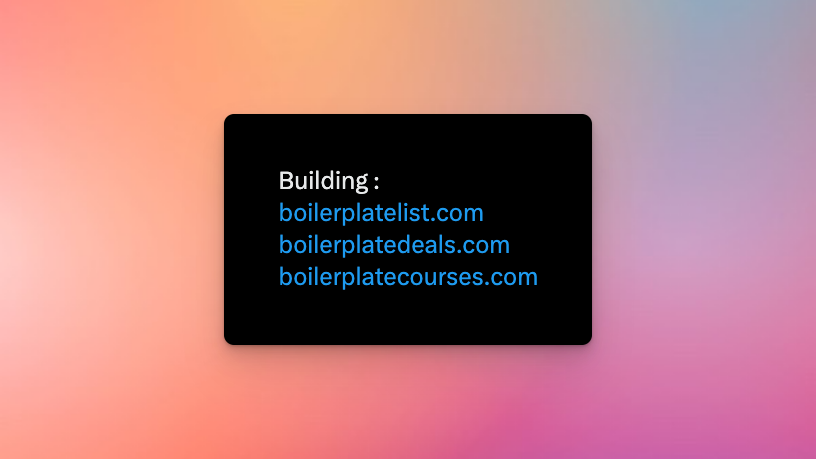 Added BoilerplateCourses to my bio☑️