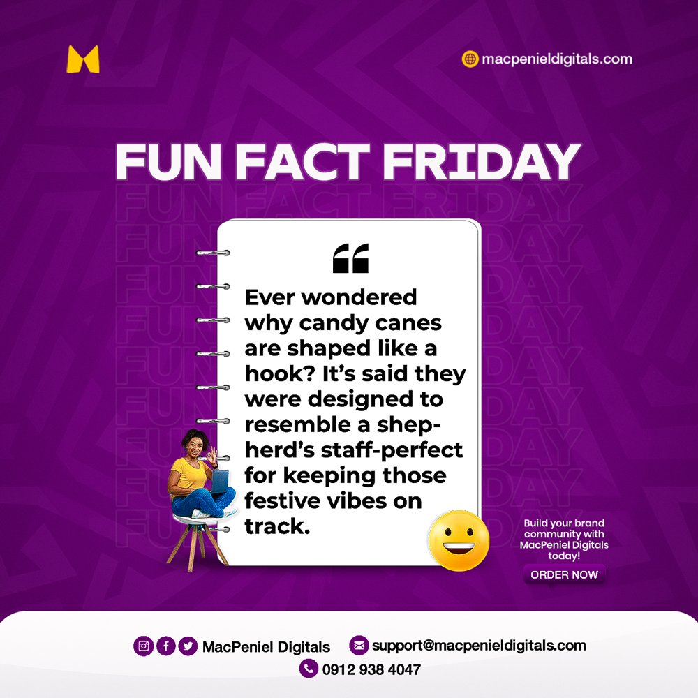 MacPenielD's tweet photo. Fun Fact Friday is here!✨

#FunFactFriday #DidYouKnow #TriviaTime #LearningIsFun #FridayFeeling #personalbranding #socialmedia #community #macpeniel #branding #brandingtips #macpenieldigitals #december https://t.co/lBSA3H1SOq