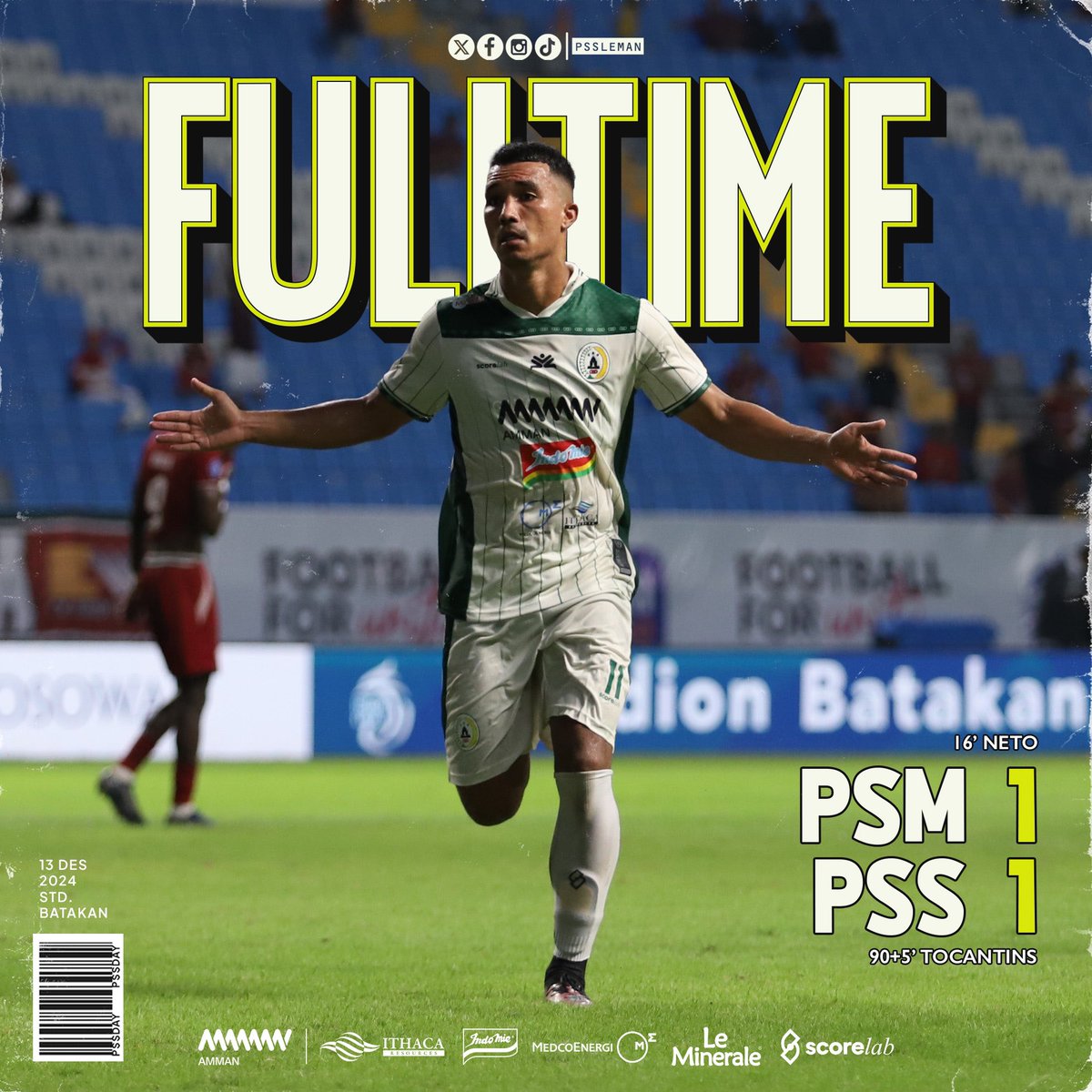 PSSleman's tweet photo. FT: PSM 1-1 PSS
#PSS #COSE #PSMvsPSS #PSSday https://t.co/jWdjGYHDBL