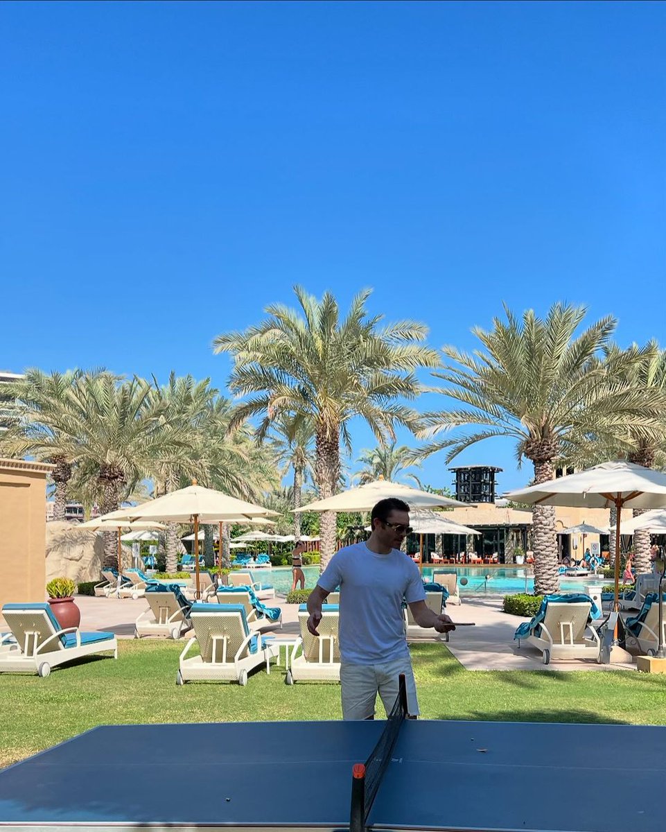 westwickeds's tweet photo. Last time we were lucky enough to nip away to @ooroyalmirage in Dubai. We drank coconuts, played table tennis ate INCREDIBLE Indian food and warmed the skin. It will be our last ‘holiday’ before the baby comes so very special for us to chill and laugh together 🙌♥️ https://t.co/3wZSC37e2c