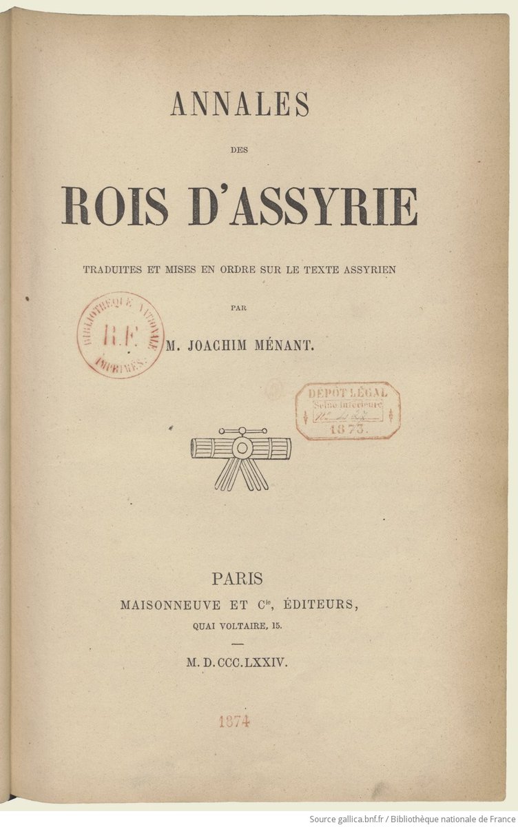 SumerianHittite's tweet photo. Annales des rois d'Assyrie
Menant, Joachim
Download Link:
https://t.co/cpyanGsYgm
#sumerisch #akkadisch #keilschrift #assyrisch #mesopotamian #hethitisch #sumerian #akkadian #assyrian #babylonian #cuneiform #astronomy #akkad #semitic #languages #language #books https://t.co/ukR0Mr5aHq