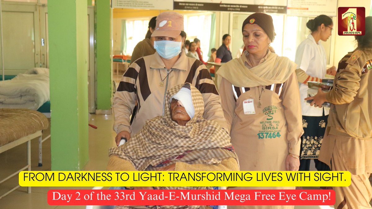 DSSNewsUpdates's tweet photo. Bringing Light to Darkened Eyes: The 'Yaad-E-Murshid' Mega Eye Camp shines as a symbol of compassion. For those who have struggled with impaired vision, the camp is a place where darkness gives way to light, hope, and a renewed future. 

#EyeCamp #GiftOfSight #DeraSachaSauda #RamRahim #SaintDrMSG #YaadEMurshidFreeEyeCamp