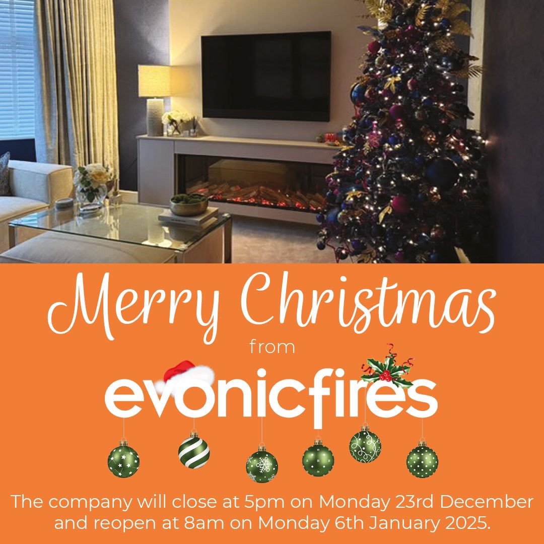 Evonicfires's tweet image. With just under two weeks until Christmas, we would like to thank you all for the continued support throughout 2024. We hope you have a wonderful time celebrating the festive period with family and friends.

We will close at 5pm on 23rd December and reopen on 6th January 2025.