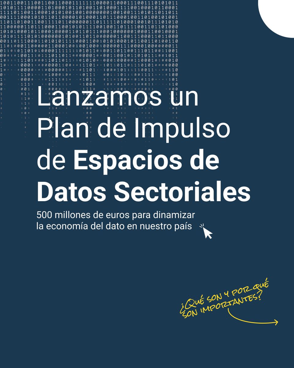 SEDIAgob's tweet photo. 🚀¡El Plan de Impulso de los Espacios de #Datos Sectoriales ya está en marcha!

Una apuesta clave para liderar la economía del dato en España y Europa.  

Colaboración, #innovación y seguridad en el intercambio de datos.

🔗https://t.co/QgM11NJWW6 https://t.co/aOyKOuekY8