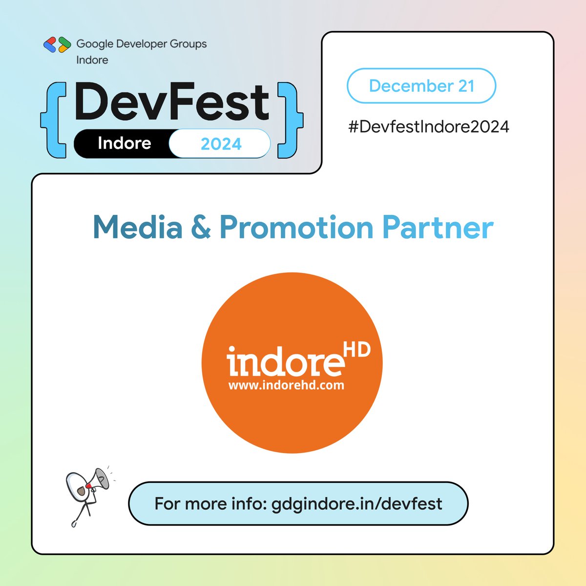 GDG INDORE (@gdg_indore) on Twitter photo We’re delighted to have <a href="/IndoreHD/">IndoreHD</a> as our Media & Promotion Partner for #DevFestIndore2024📅 21st December 2024📍 Sayaji Hotel, Vijay Nagar, Indore
🔗Details & Tickets: gdgindore.in/devfest
#DevFestIndore2024 #IndoreHD #Tech #InnovationInIndore <a href="/GDGIndia/">Google Developer Groups India</a> <a href="/GoogleDevsIN/">Google for Developers India</a> We’re delighted to have <a href="/IndoreHD/">IndoreHD</a> as our Media & Promotion Partner for #DevFestIndore2024📅 21st December 2024📍 Sayaji Hotel, Vijay Nagar, Indore
🔗Details & Tickets: gdgindore.in/devfest
#DevFestIndore2024 #IndoreHD #Tech #InnovationInIndore <a href="/GDGIndia/">Google Developer Groups India</a> <a href="/GoogleDevsIN/">Google for Developers India</a>