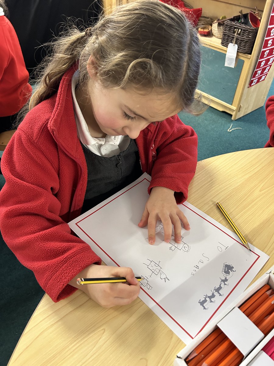 delabole_school's tweet photo. Class 1 have been busy writing their very important letters to Santa. Then our very own Class 1 Elf took these letters to Santa's post box in the village 🎅 https://t.co/6kbZOQNAq8