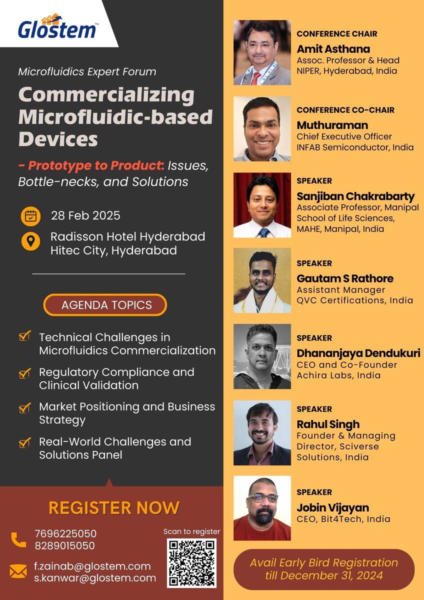 Microfluidics at the Crossroads: Science Meets Industry 
Join us on Feb 28, 2025 for the Microfluidics Expert Forum.
This year’s theme: "Commercializing Microfluidic-based Devices – Prototype to Product: Issues, Bottlenecks, and Solutions".
Early Bird ends Dec 31, 2024!